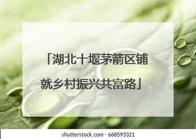 湖北十堰茅箭区铺就乡村振兴共富路